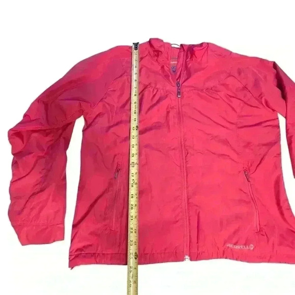 Merrell Womens Red Areoblock Long Sleeve Hooded Full-Zip Rain Jacket Size L - Picture 4 of 8